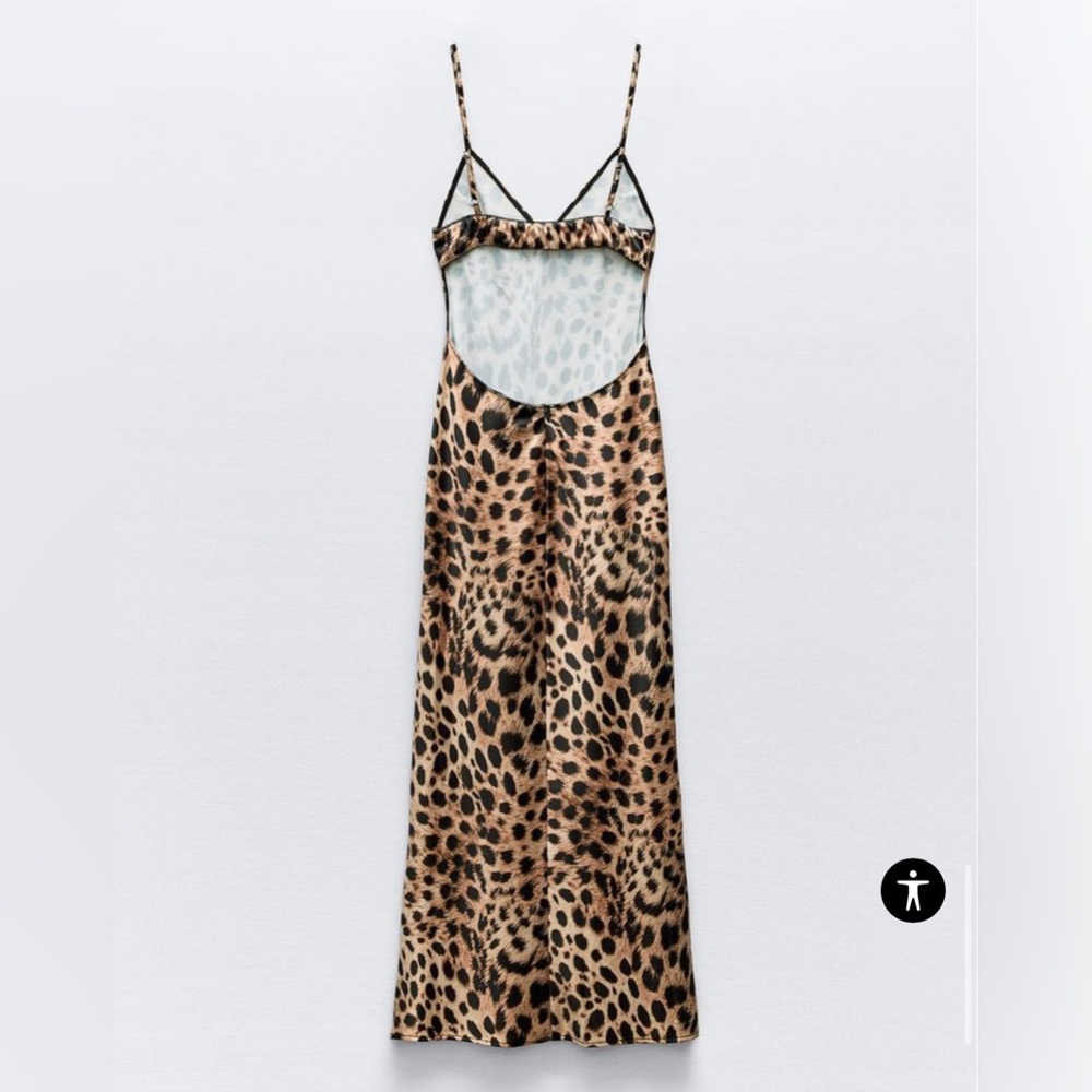 Satin Effect Midi Slip Dress - Picture 2 of 5